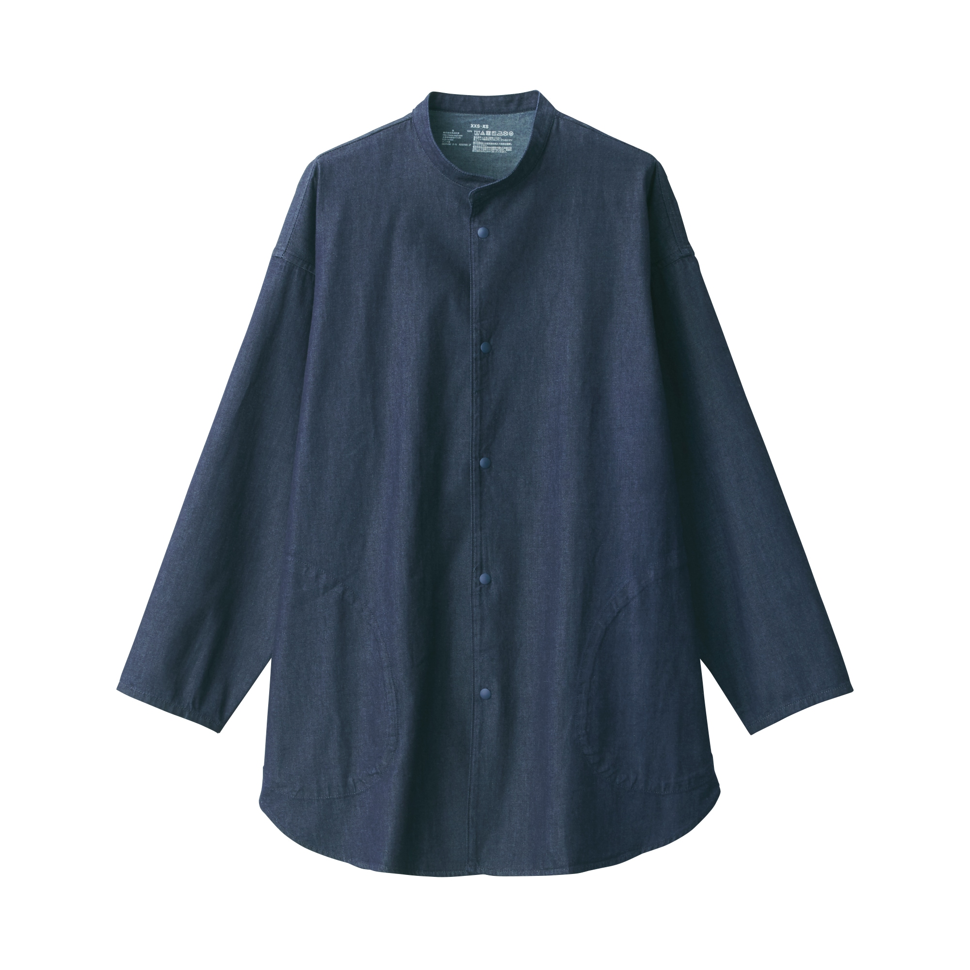무인양품 일본 라보 데님 루즈핏 튜닉 셔츠 XS 인디고블루