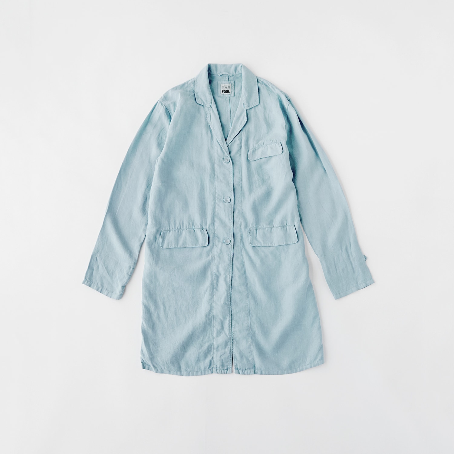 무인양품 일본 이데 IDEE 패션 트렌치 코트 유니섹스 라이트 블루