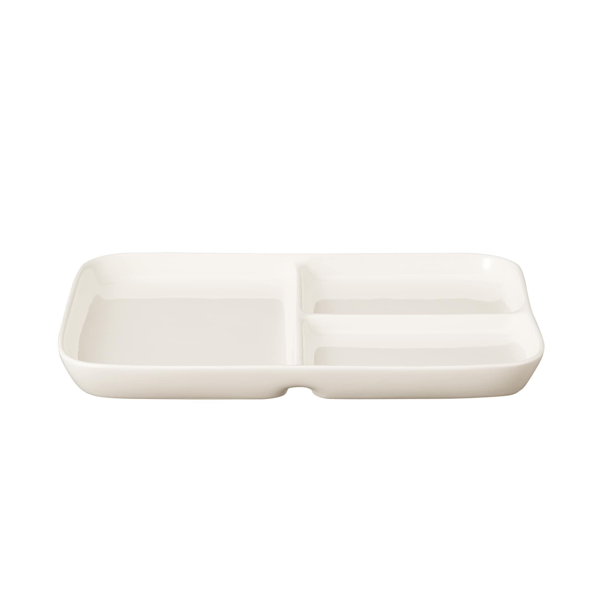 무인양품 일본 주방 플레이팅 접시 그릇 도자기 나눔접시 사각 L 베이지