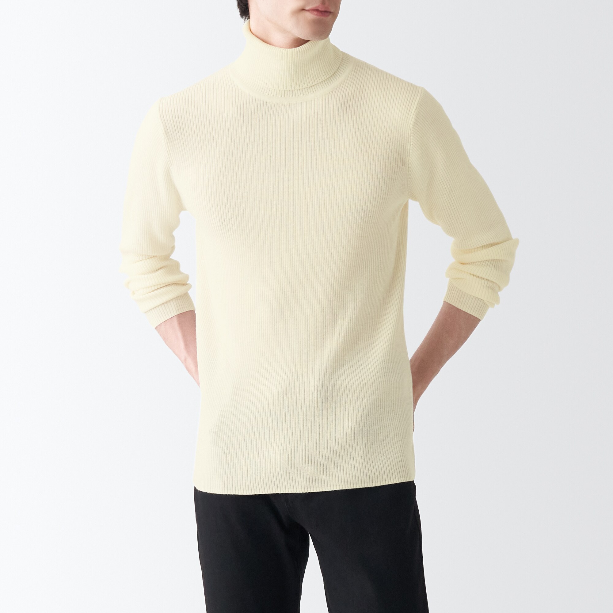 무인양품 일본 부드러운 남성 터틀넥 폴라 스웨터