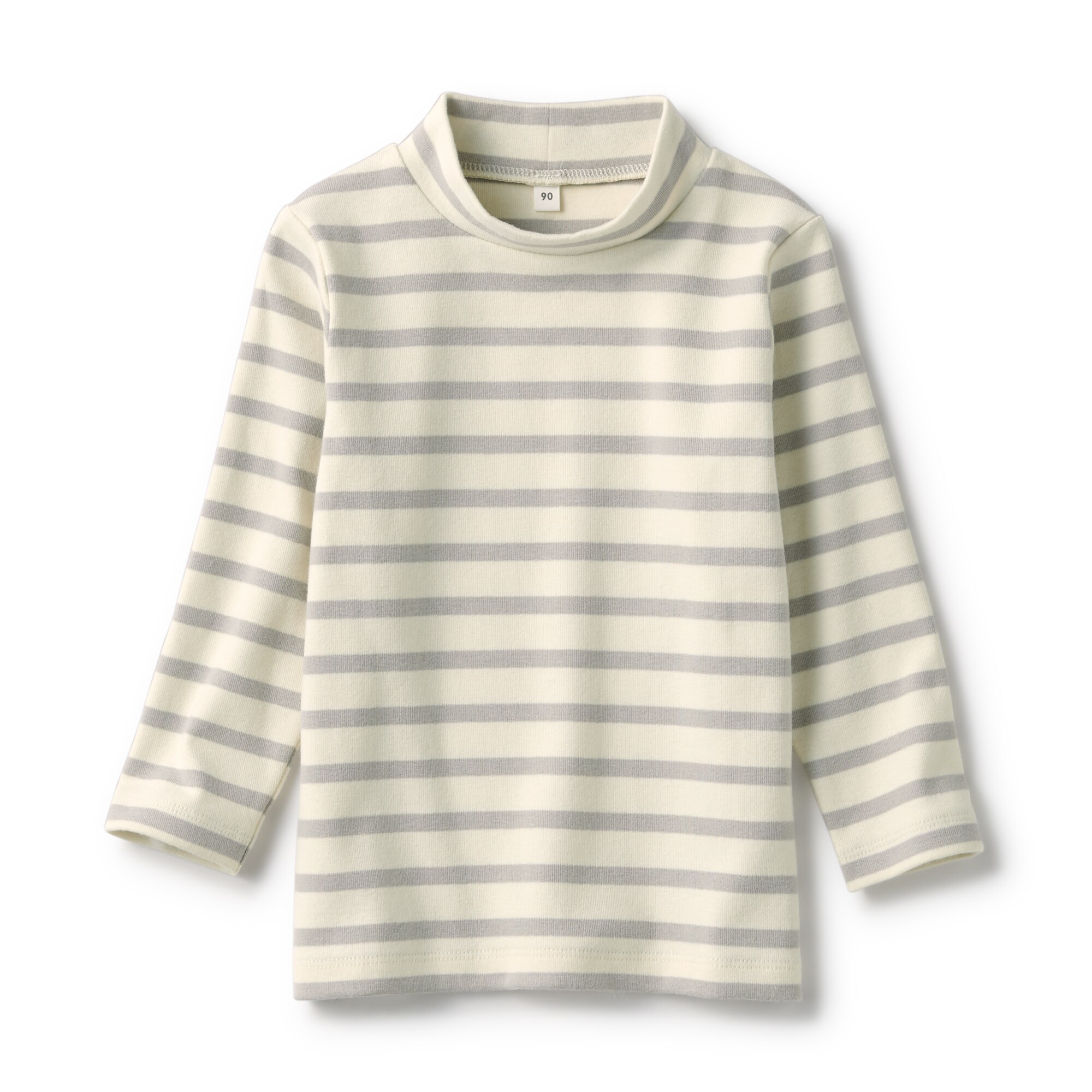 무인양품 일본 기모 니트 유아 하이넥 티셔츠 스트라이프