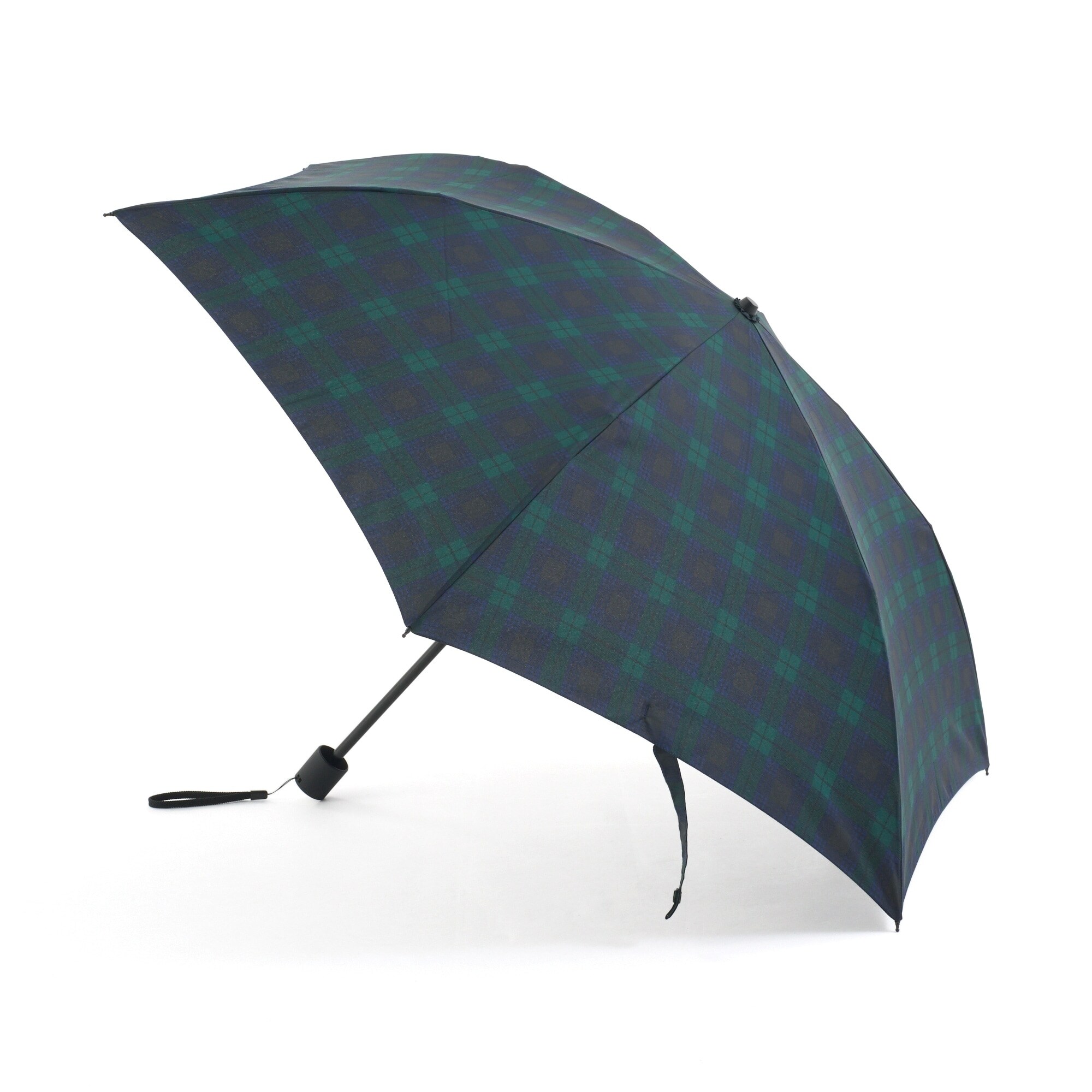 무인양품 일본 장우산 겸용 접이식 우산 다크그린 체크