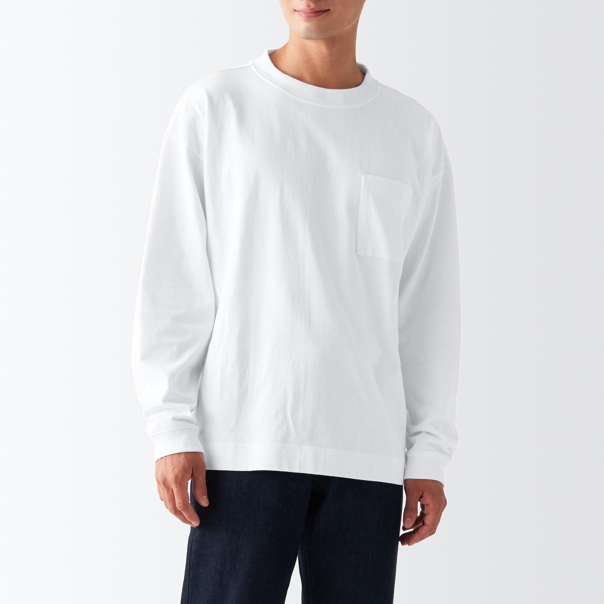 무인양품 일본 크루넥 남성 스웨트 셔츠포 포켓 티셔츠