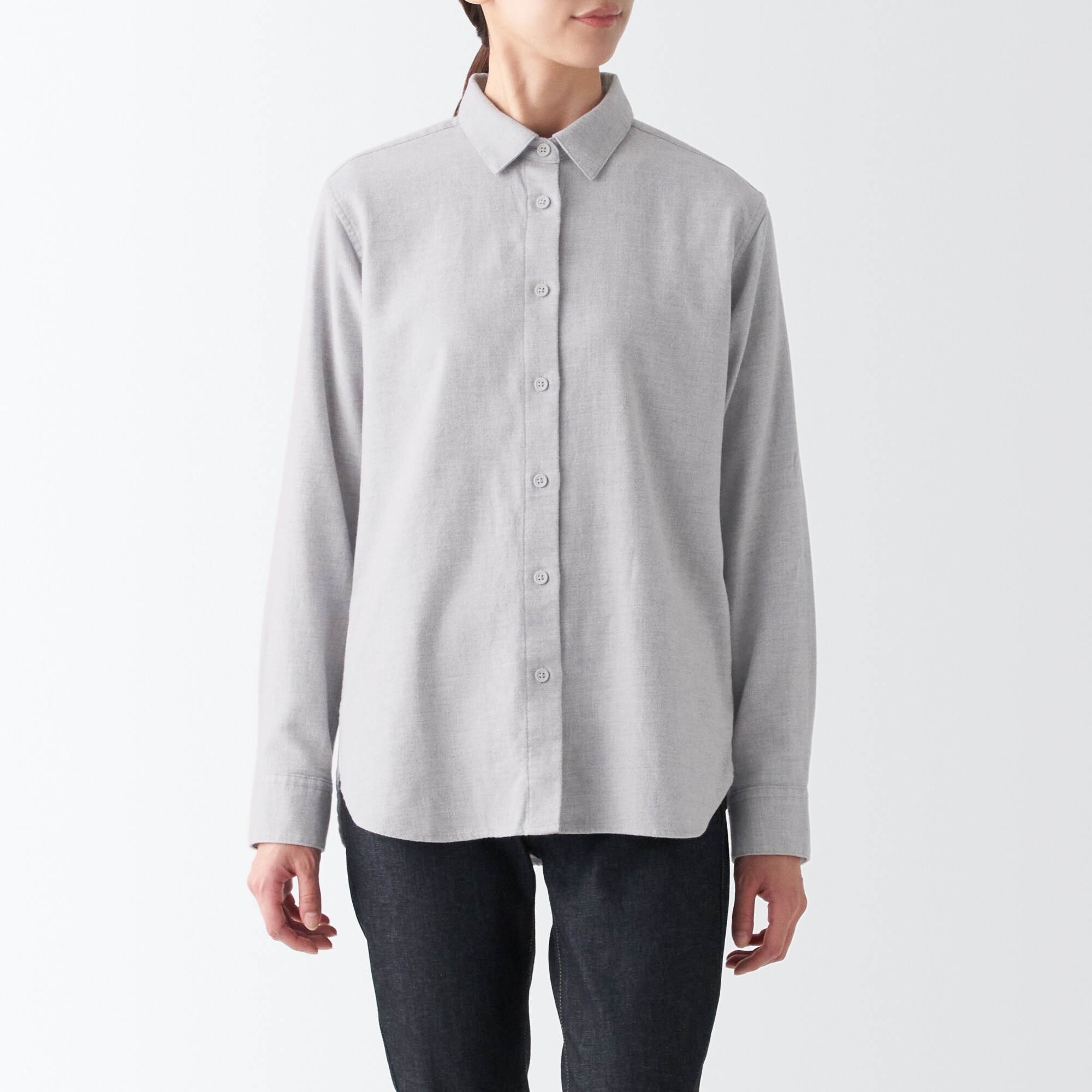 무인양품 일본 양면기모 플란넬 여성 셔츠