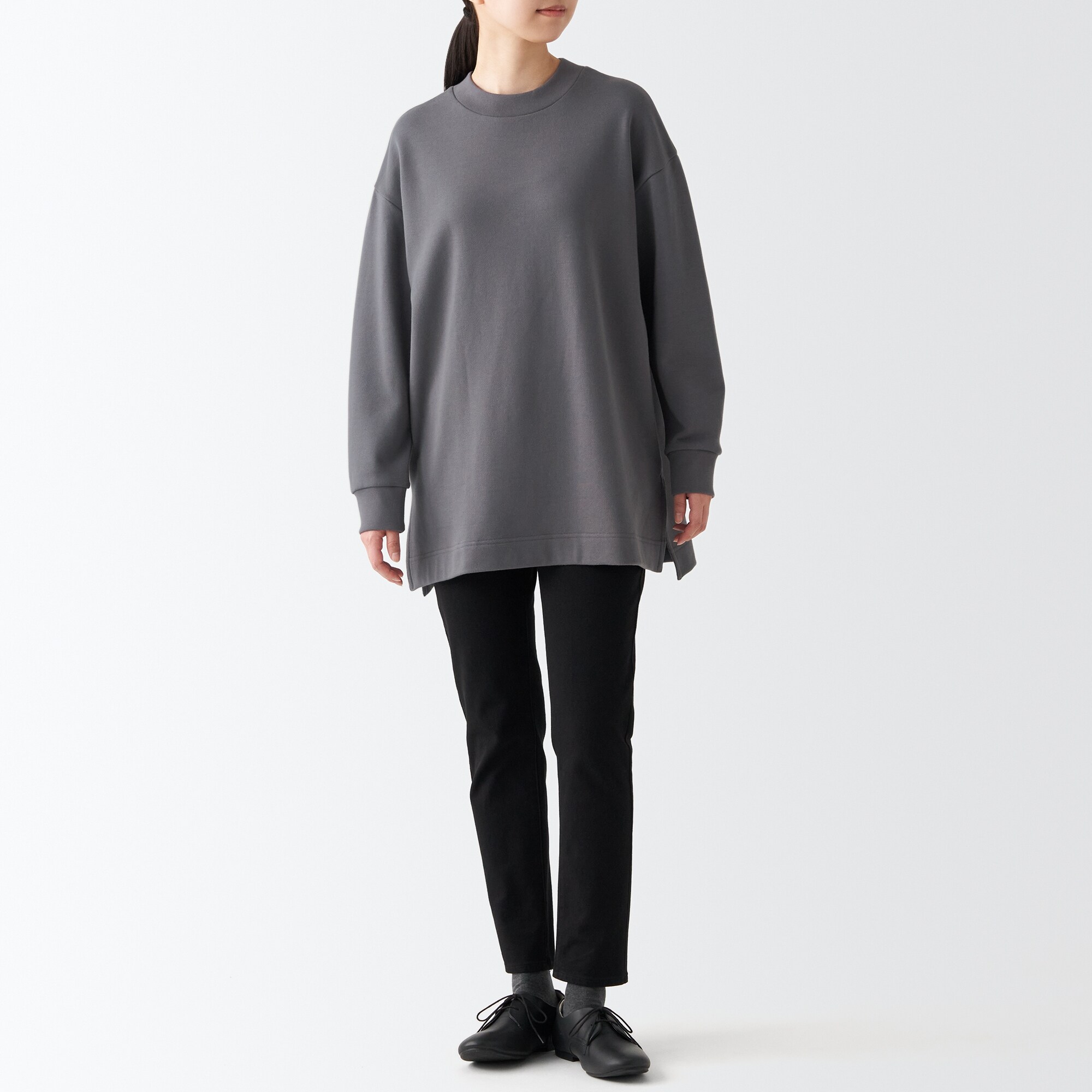 무인양품 일본 목넥 여성 스웨트 셔츠 맨투맨
