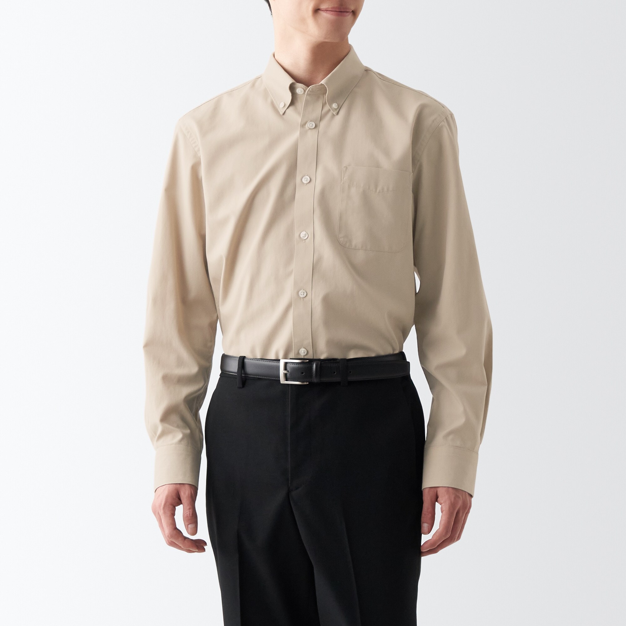 무인양품 일본 남성 긴팔 셔츠 구김 방지 버튼 다운