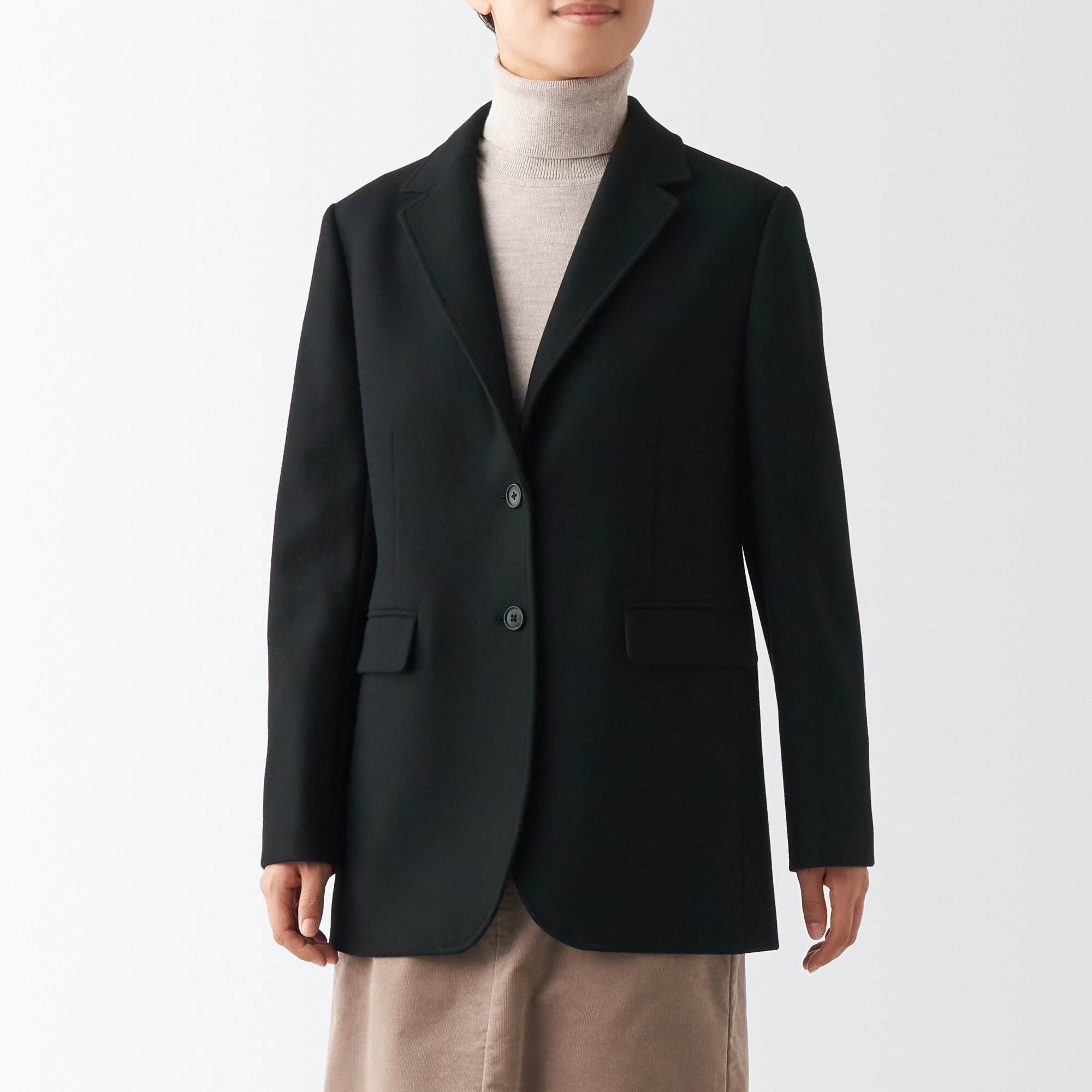 무인양품 일본 여성 울 테일러드 정장 재킷 XS 블랙
