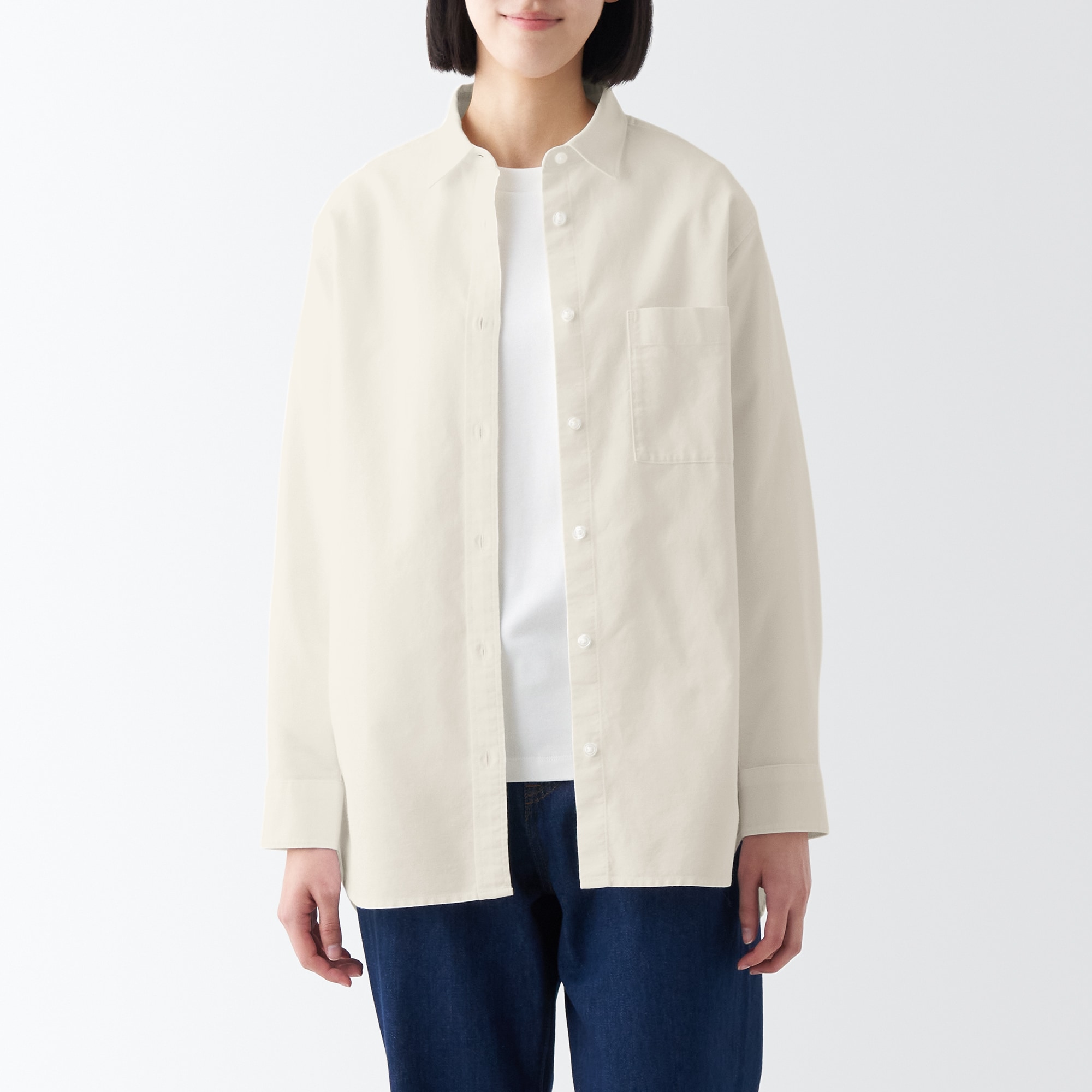 무인양품 일본 여성 옥스포드 셔츠 오가닉 코튼