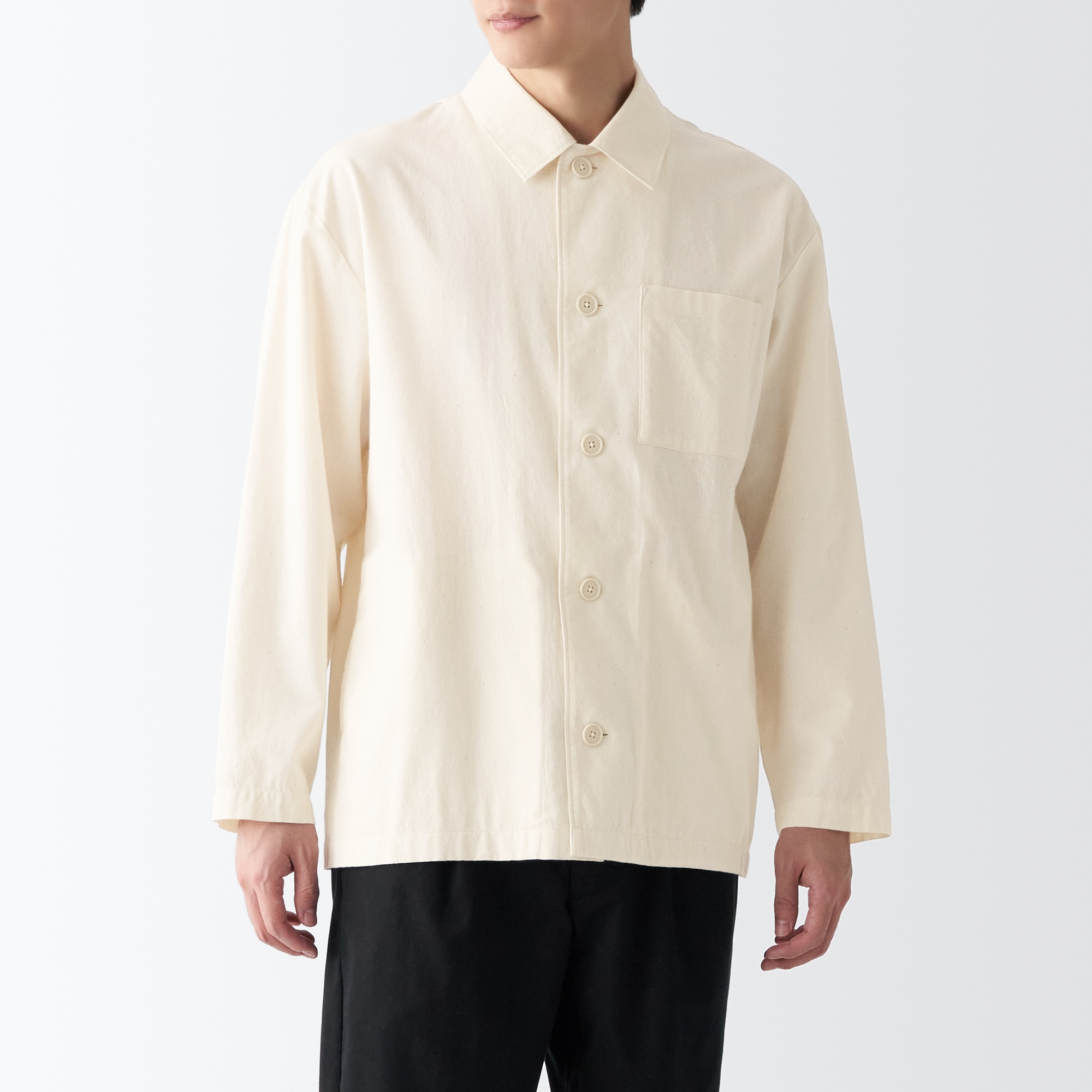 무인양품 일본 인도의 손바느질 옷감 셔츠 재킷