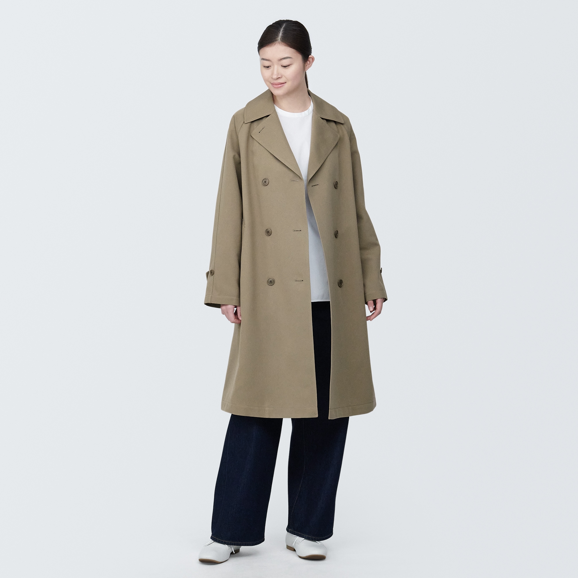 무인양품 일본 여성 발수 트렌치 코트
