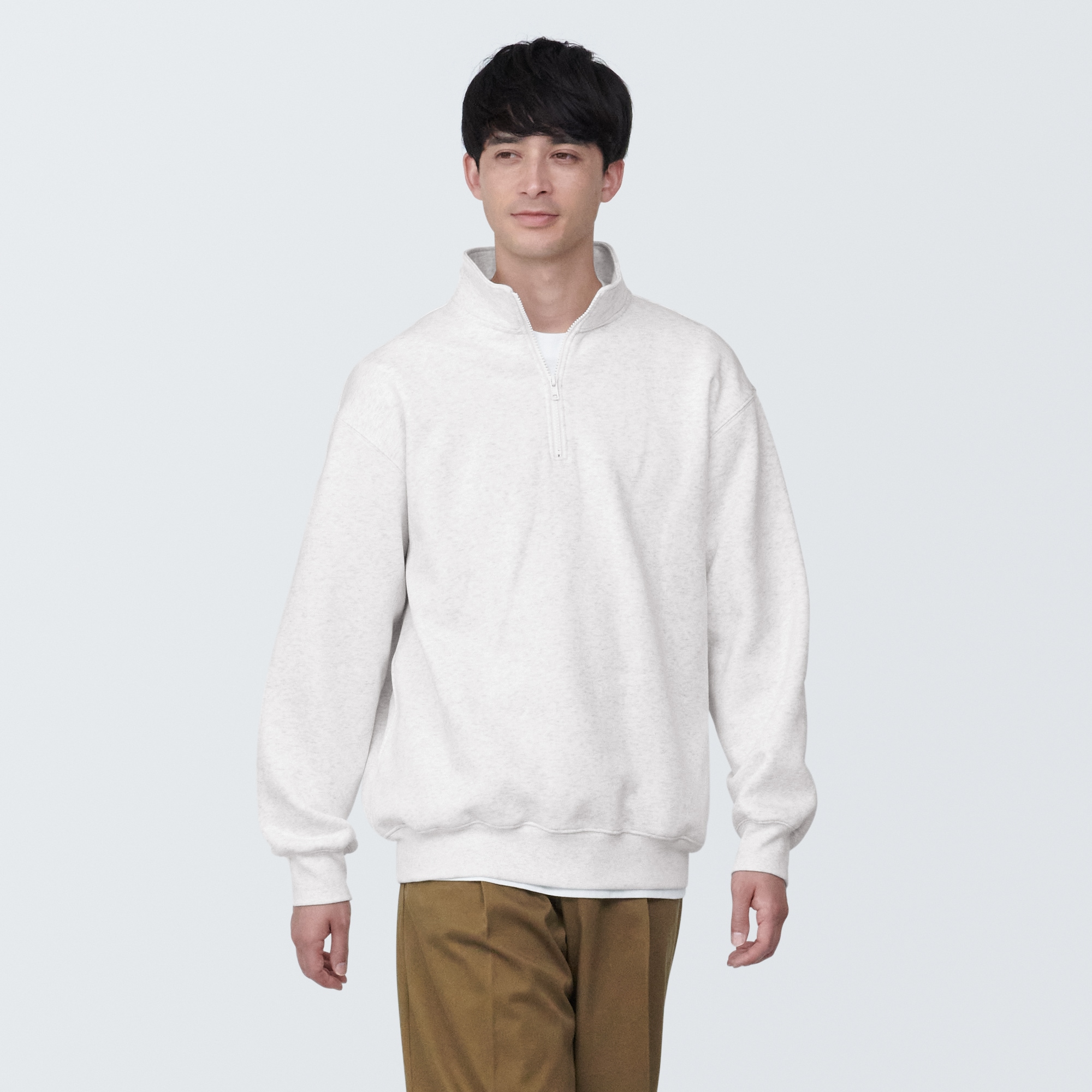무인양품 일본 신사 하프 ZIP 스웨터 셔츠