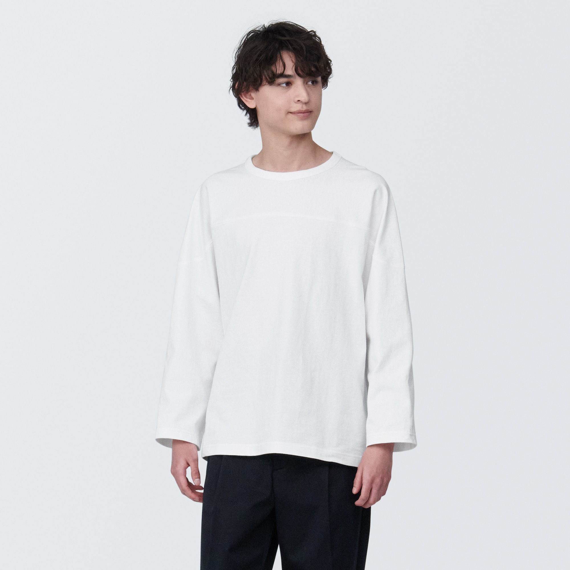 무인양품 일본 신사 워시트아웃 태번 9부 티셔츠