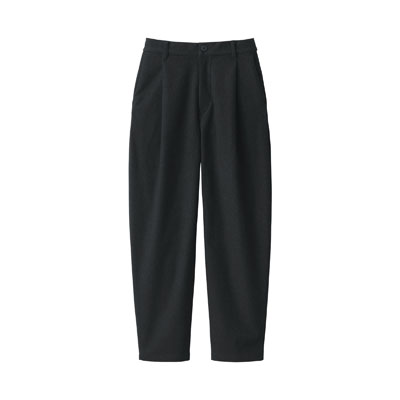 Ladies' Stretch Brushed Cloth Tuck Wide Pants