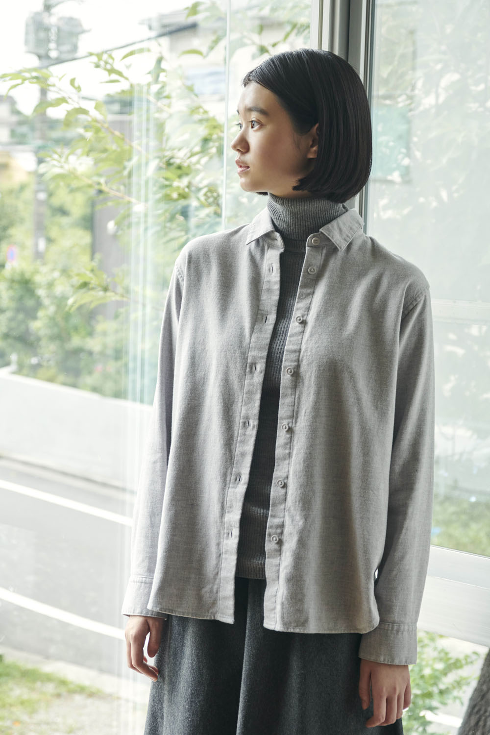 Ladies' Organic Cotton Flannel Long Sleeves Shirt