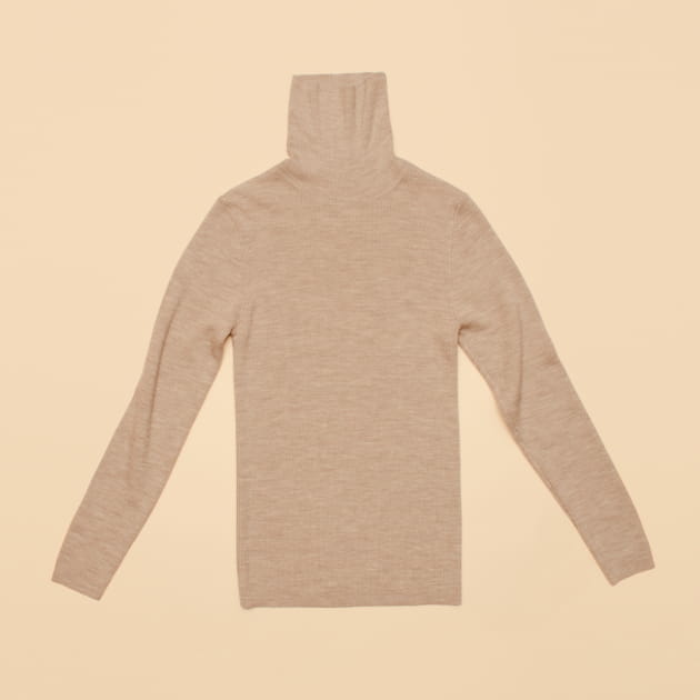 婦人　洗えるウールハイゲージリブタートルネックセーターの商品画像