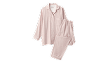 婦人　脇に縫い目のない　二重ガーゼ長袖パジャマの画像