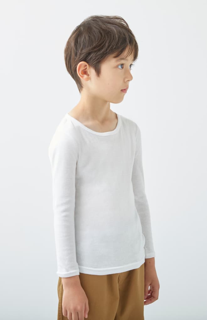 キッズサイズのあったか綿の着用画像