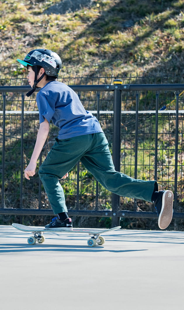 天竺編み半袖Tシャツ(ボーダー)の着用イメージ2