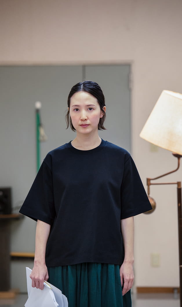 涼感UVカットクルーネックワイド半袖Tシャツの着用イメージ