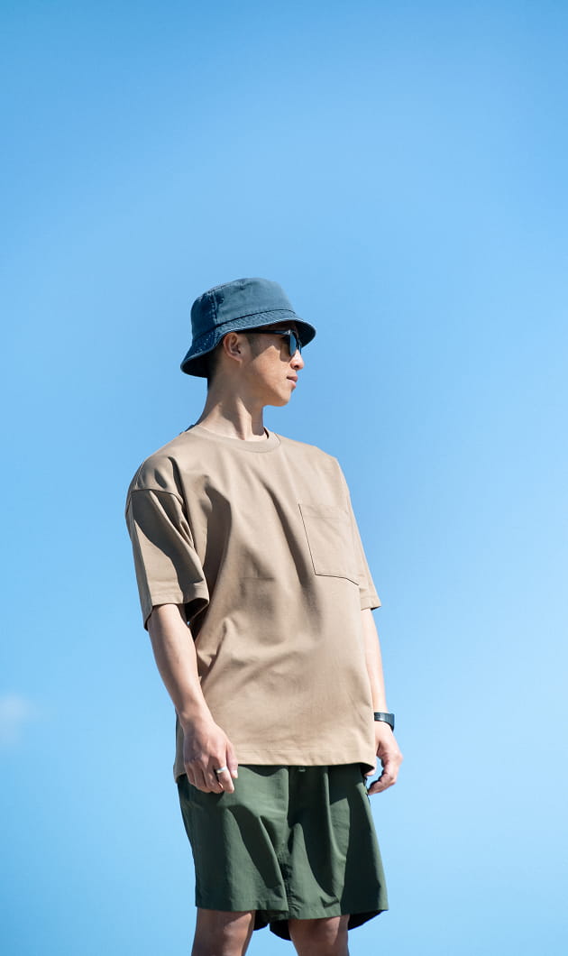 涼感UVカットワイド半袖Tシャツの着用イメージ