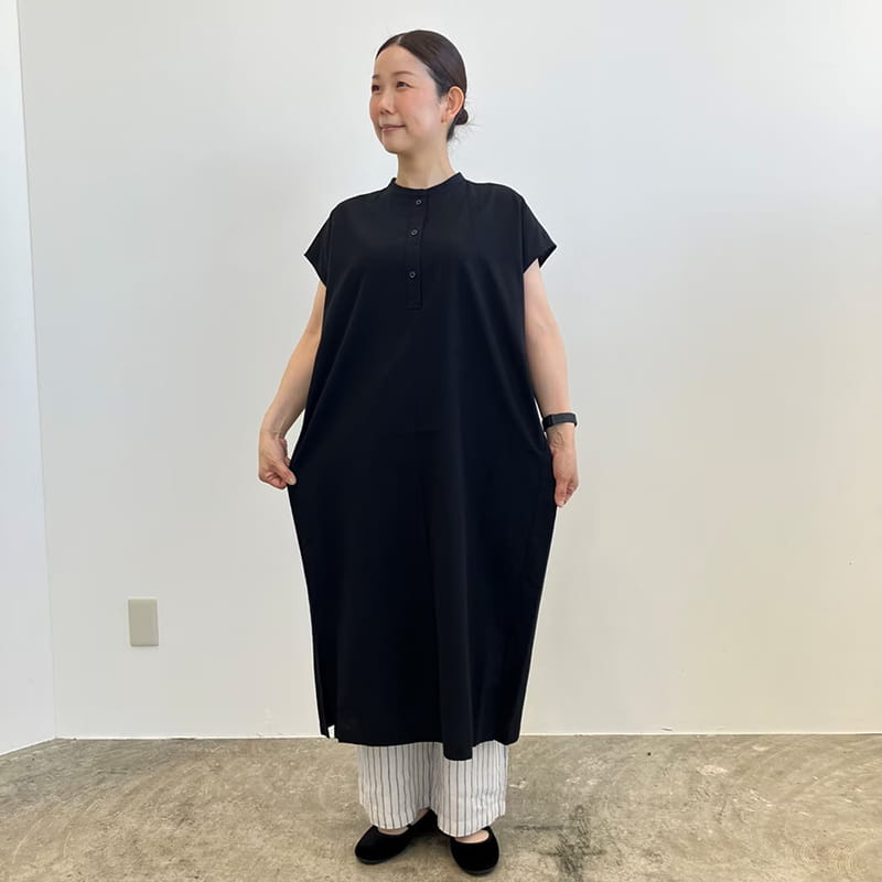 婦人　リネン　洗いざらしイージーワイドパンツのスタッフスナップ5