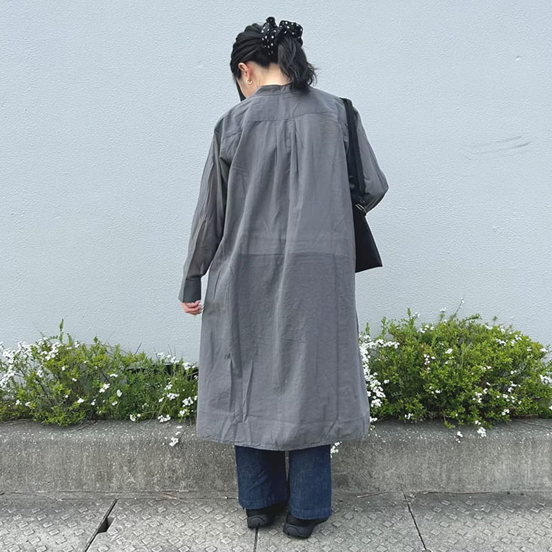 婦人　コットン　リネン　デニムイージーワイドパンツのスタッフスナップ4