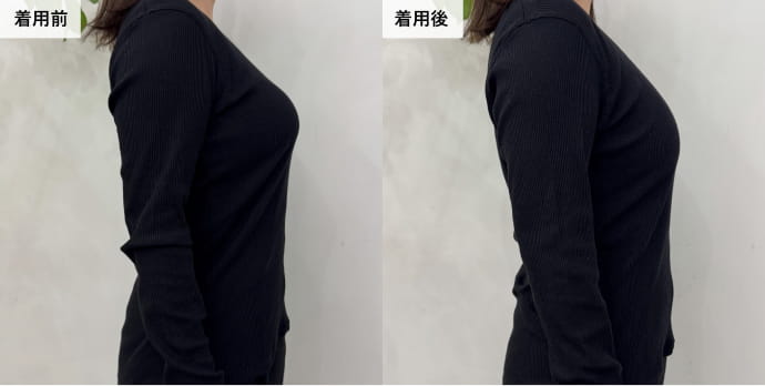 着用前と着用後の比較のイメージ