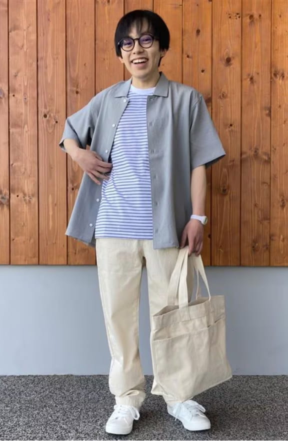 紳士　風を通す半袖シャツのイメージ