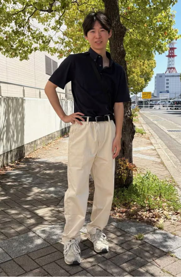 紳士　涼感ＵＶカット鹿の子編みボタンダウン半袖ポロシャツのイメージ
