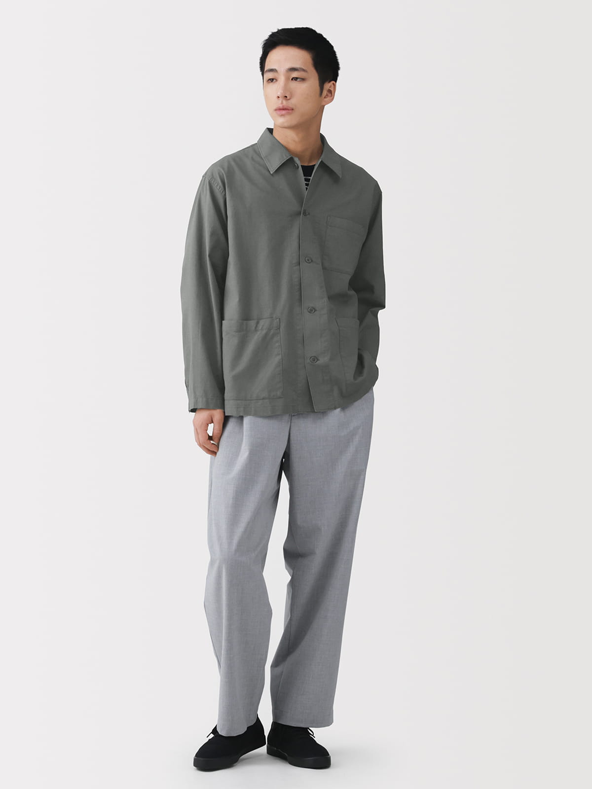 紳士　涼感シャツジャケットの着用イメージ