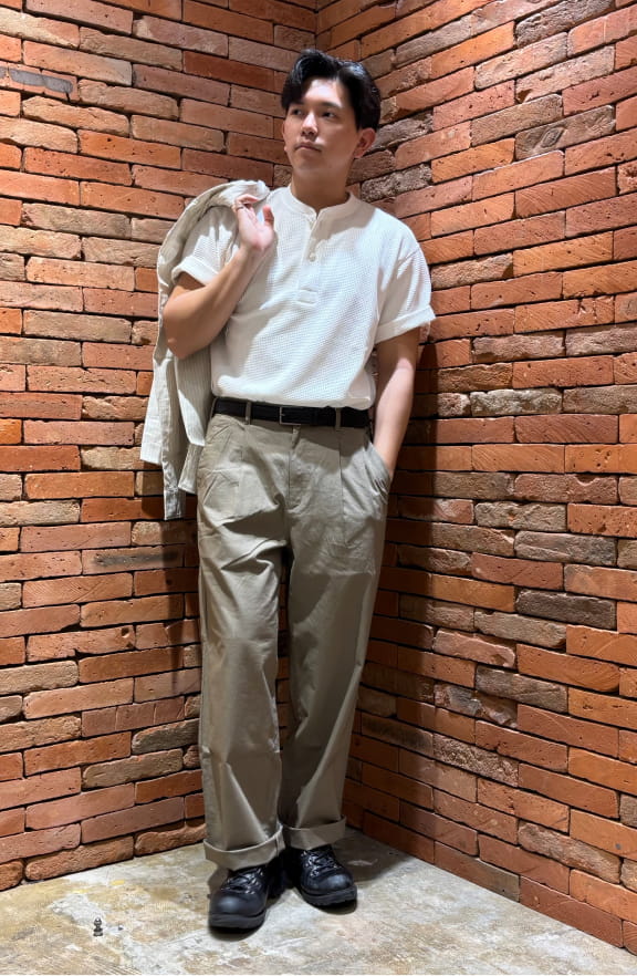 紳士　涼感　タックストレートパンツのイメージ