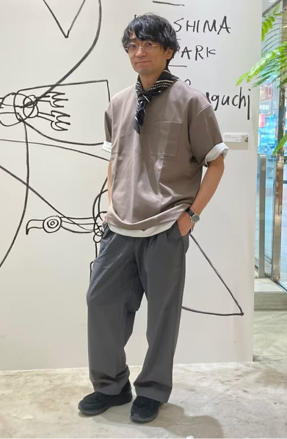 紳士　涼感　タックストレートパンツのイメージ