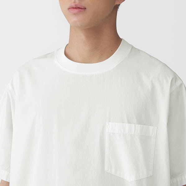 紳士　涼感クルーネック半袖布帛Ｔシャツの拡大イメージ