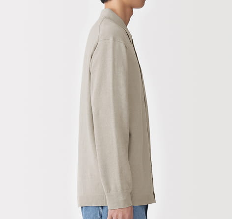 紳士　ヘンプ混長袖シャツカーディガンの商品画像