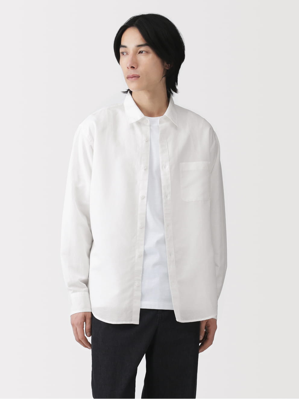 紳士　ヘンプコットン長袖シャツの着用画像