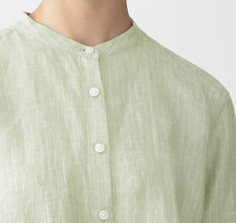 婦人　リネン　洗いざらし　七分袖ブラウスの商品画像