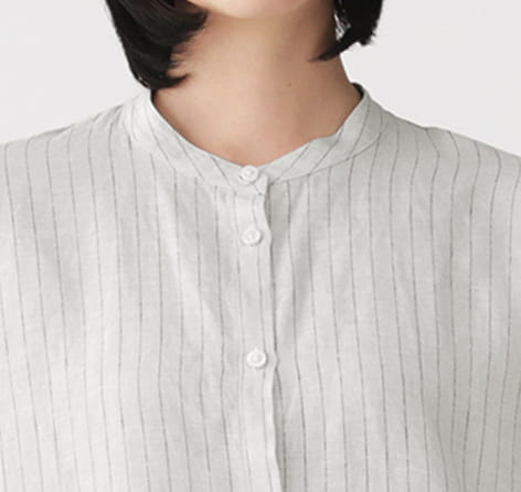 婦人　リネン　洗いざらし　長袖シャツワンピースの商品画像