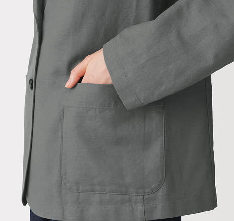 婦人　ヘンプ混　ツイル　テーラードジャケットの商品画像