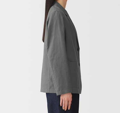 婦人　ヘンプ混　ツイル　テーラードジャケットの商品画像