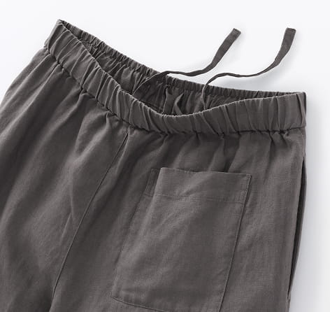 婦人　リネン　洗いざらしイージーワイドパンツの商品画像