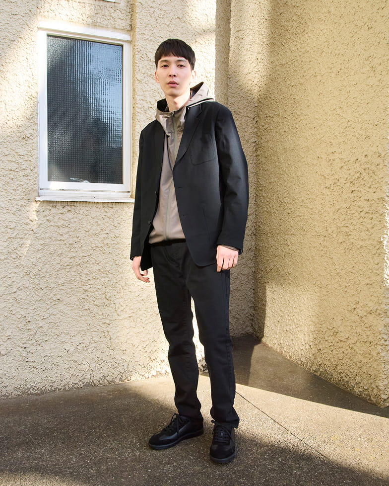 紳士　撥水ストレッチジャケットの着用イメージ1