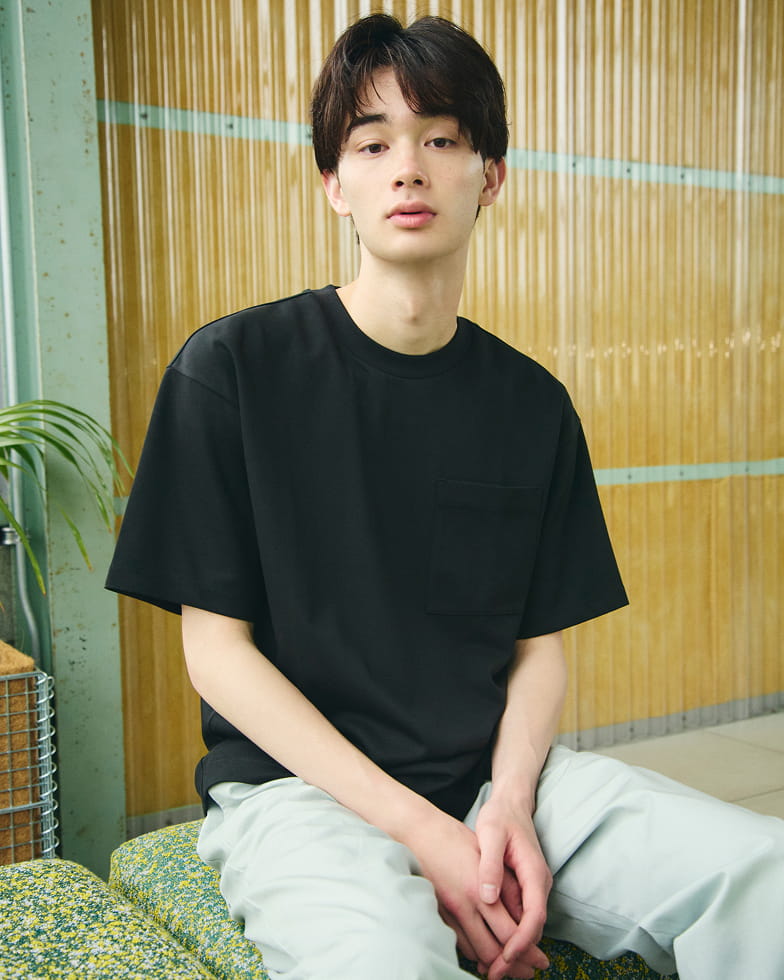 紳士　涼感ＵＶカットワイド半袖Ｔシャツの着用イメージ2