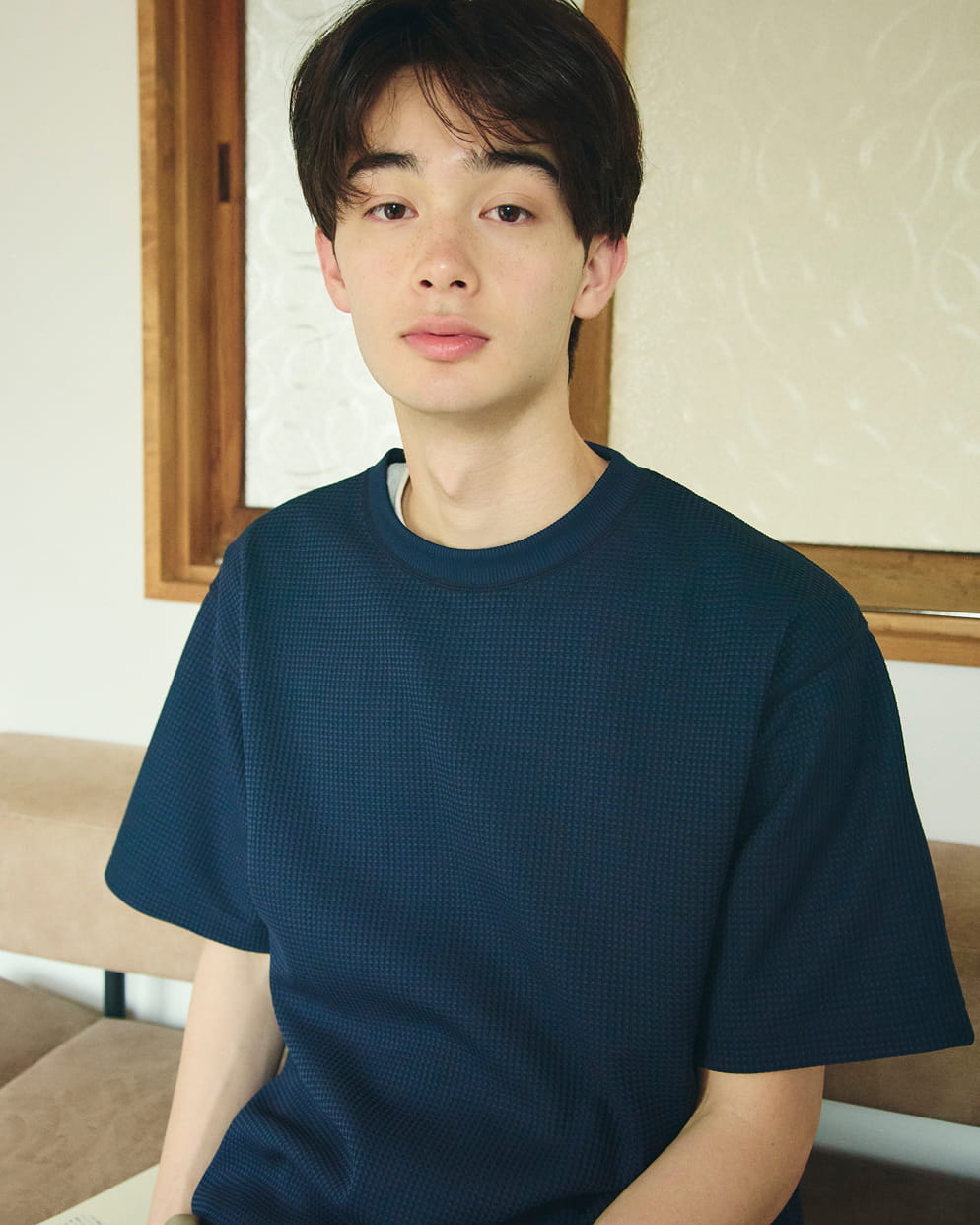 紳士　ＵＶカット乾きやすいワッフルクルーネック半袖Ｔシャツの着用イメージ03