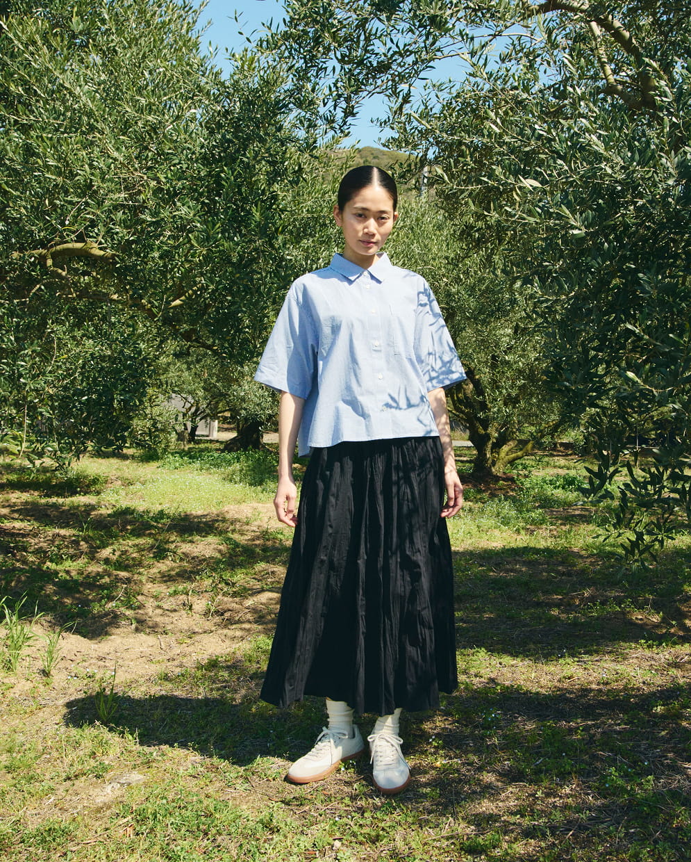 婦人　涼感　半袖シャツの着用イメージ1