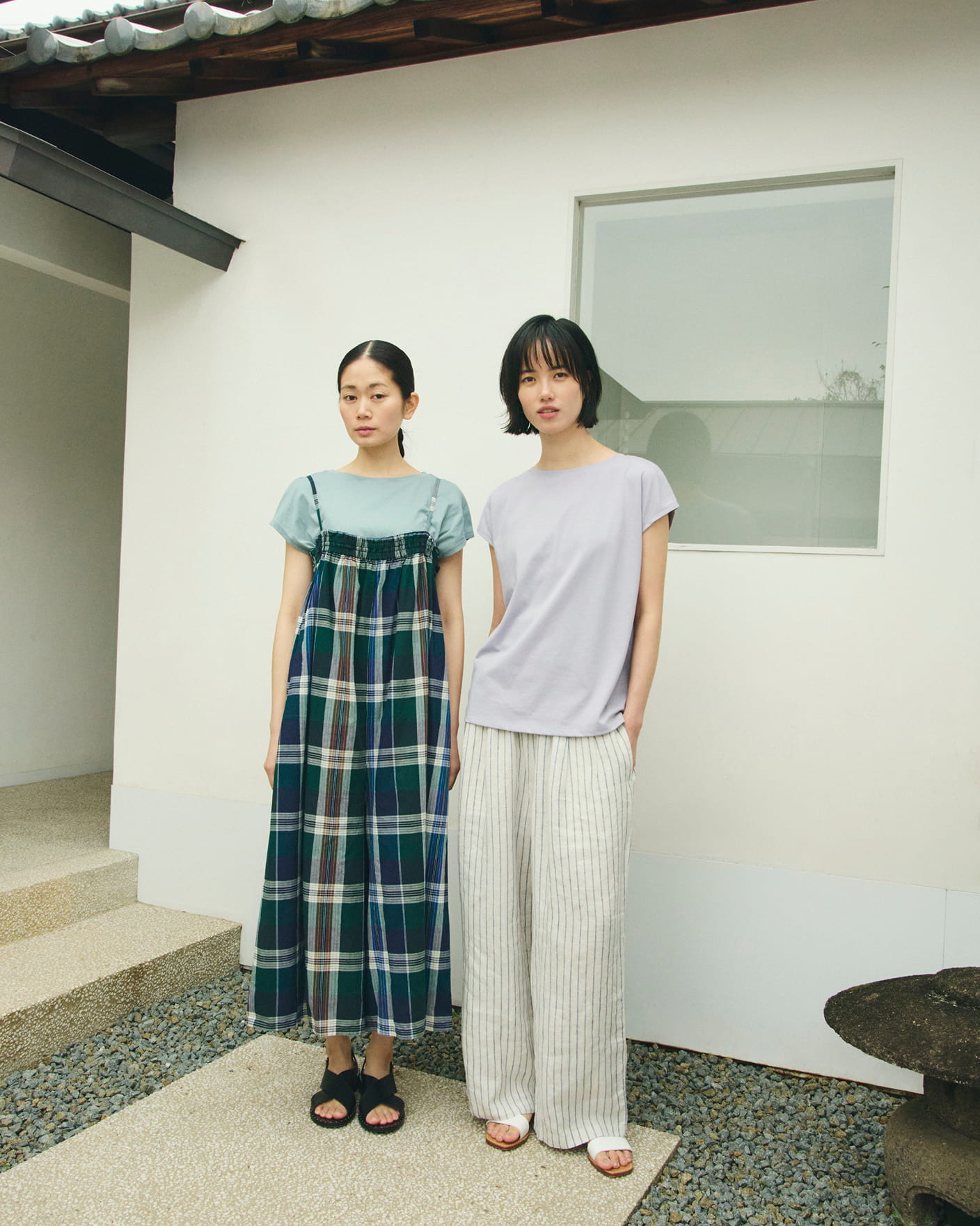 婦人　天竺編みフレンチスリーブＴシャツの着用イメージ1