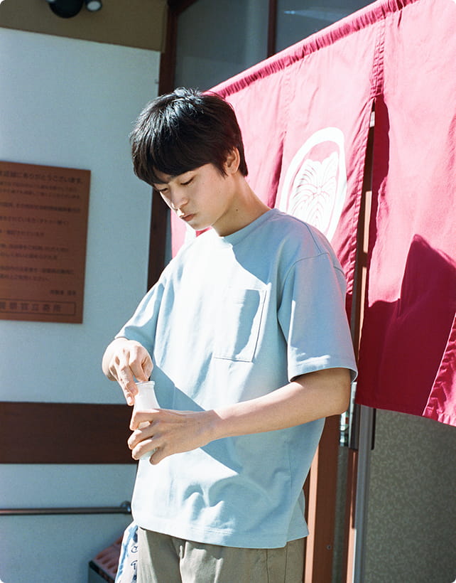 紳士　涼感ＵＶカットワイド半袖Ｔシャツのモデル画像