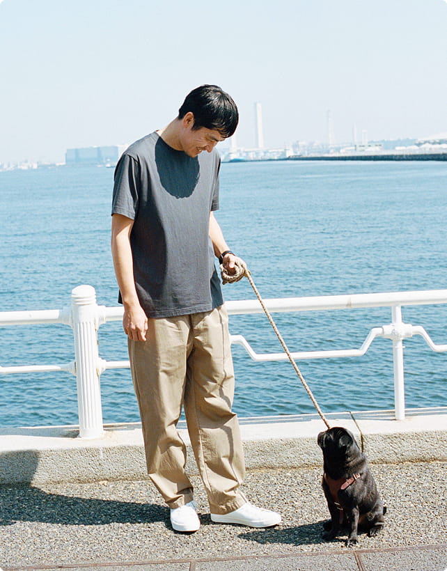 紳士　天竺編みクルーネック半袖Ｔシャツのモデル画像