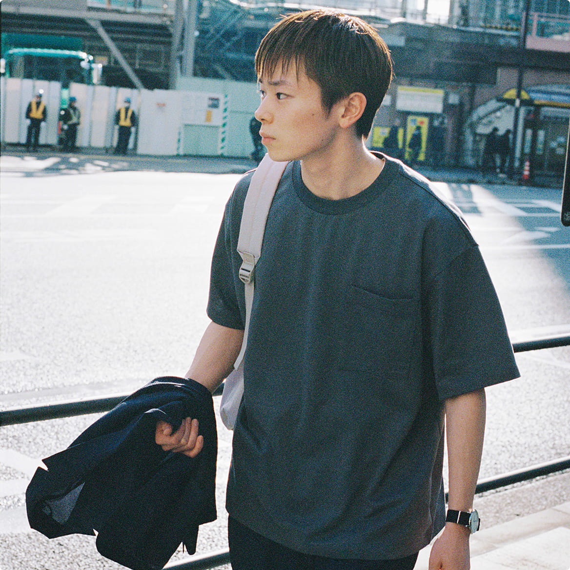 紳士　涼感ＵＶカットワイド半袖Ｔシャツのモデル画像