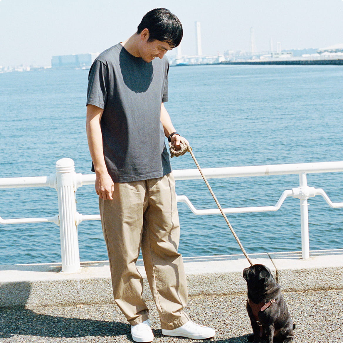 紳士　天竺編みクルーネック半袖Ｔシャツのモデル画像