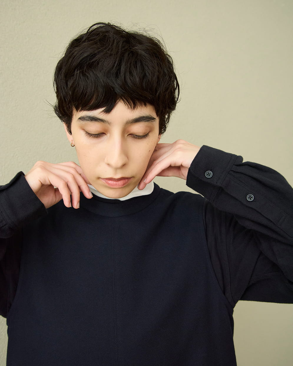 婦人　起毛ジャンパースカートの着用イメージ2